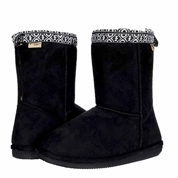 NWT YELLOWSTONE STYLE FUR LINED BOOTS 8M BETH DUTTON 🤠 BLACK WHITE WESTERN - Picture 12 of 12